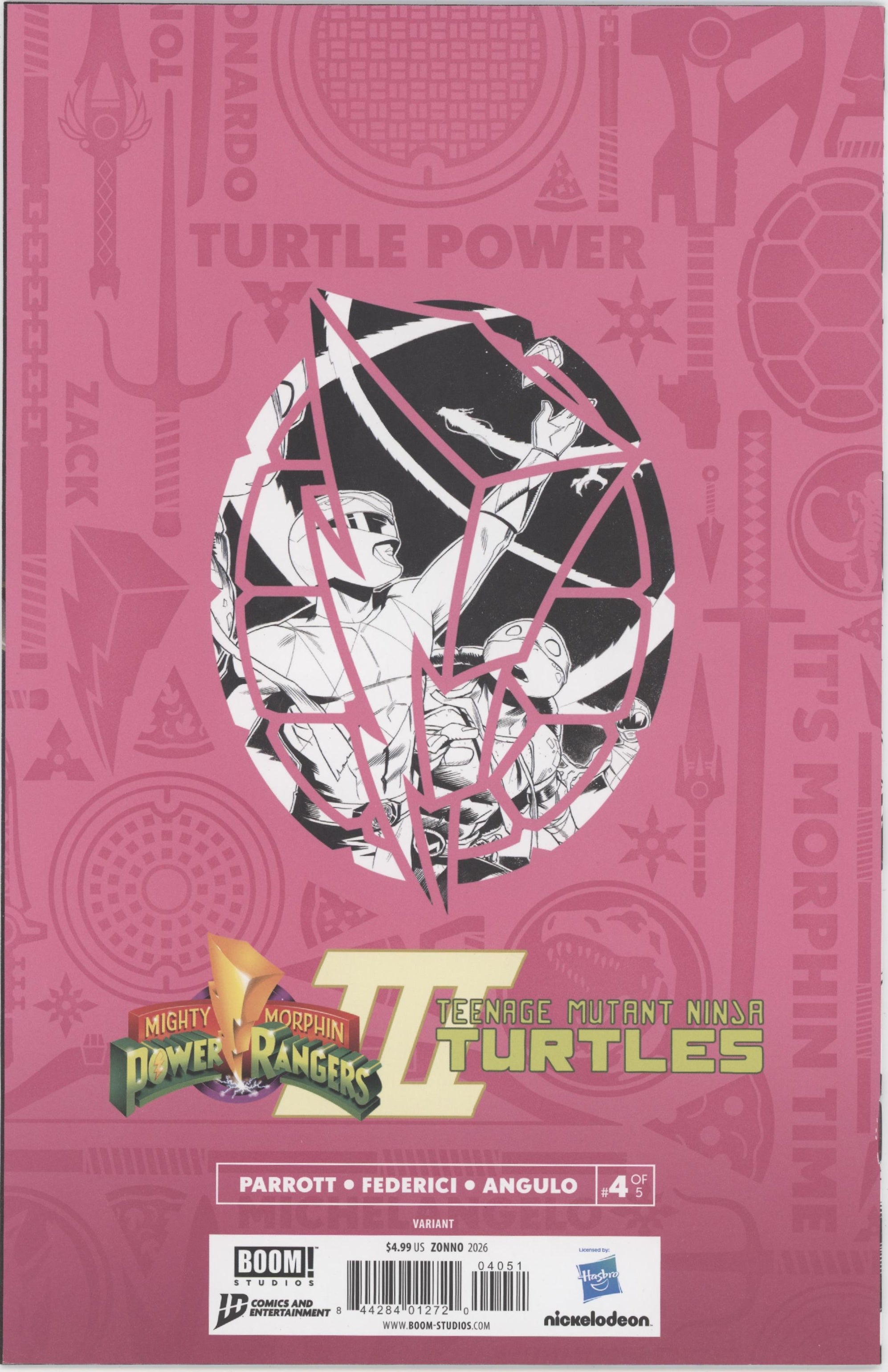 Mighty Morphin Power Rangers / Teenage Mutant Ninja Turtles III #4 E 1 in 10 Variant Edition (Full Art, Zonno)、Boom! Entertainment、kayou