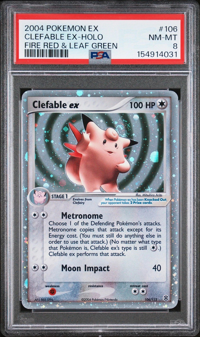 Pokemon Fire Red & Leaf Green Ultra Rare Clefable ex #106 PSA 8、ToyWiz、kayou