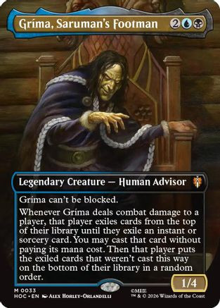 Grima, Saruman's Footman (Borderless) (HOC-033) - The Hobbit: Eternal-Legal、Wizards of the Coast、kayou
