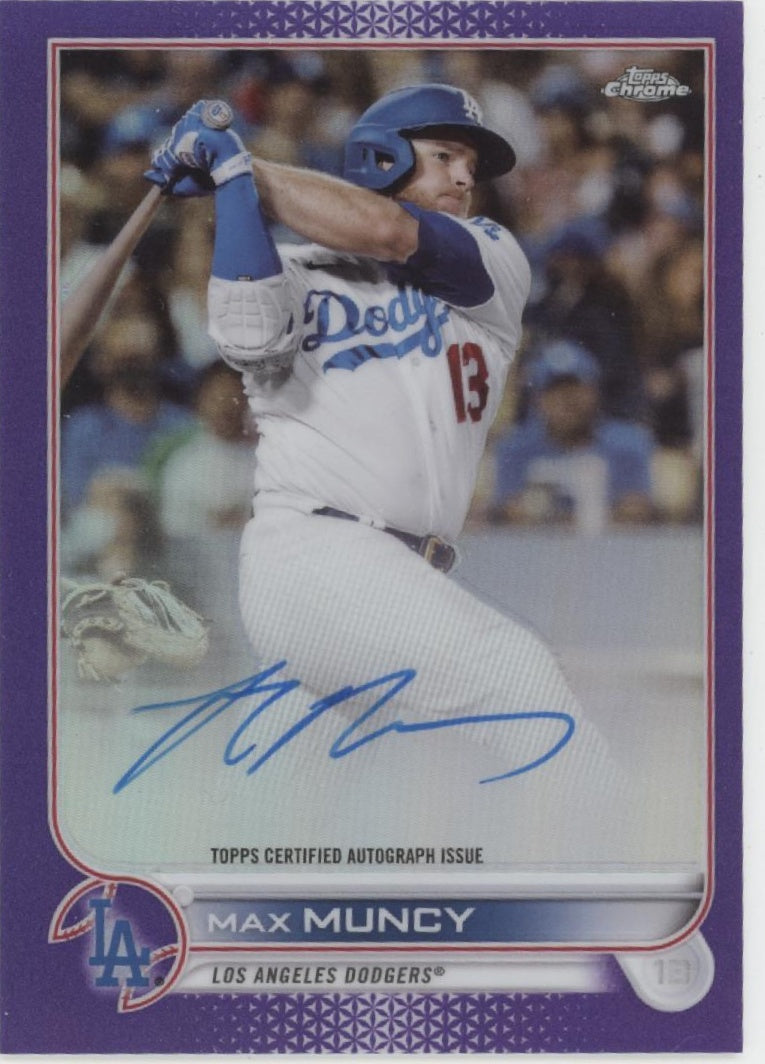 Max Muncy 2022 Topps Chrome Purple Refractor Auto 196/250 #CVA-MM、Collector Store LLC、kayou