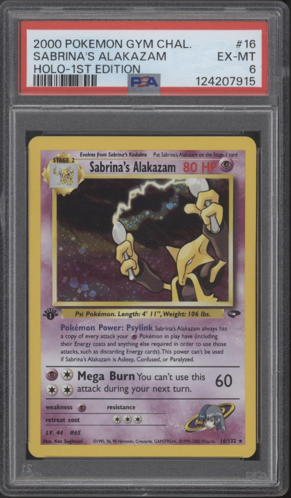 Sabrina's Alakazam Pokemon Gym Challenge Holo 1st Edition #16 PSA 6、Collector Store LLC Gaming、kayou