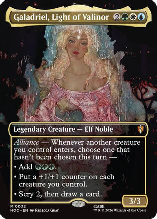 Galadriel, Light of Valinor (Borderless) (HOC-032) - The Hobbit: Eternal-Legal Foil、Wizards of the Coast、kayou