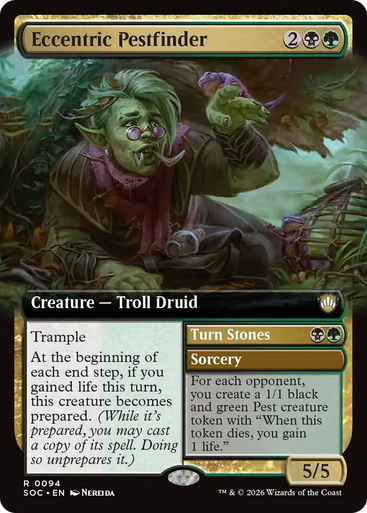 Eccentric Pestfinder // Turn Stones (Extended Art) | Secrets of Strixhaven Commander、Magic: The Gathering、kayou