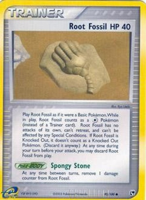 Pokemon EX Sandstorm Common Root Fossil #92 Reverse Holo Moderately Played、ToyWiz、kayou