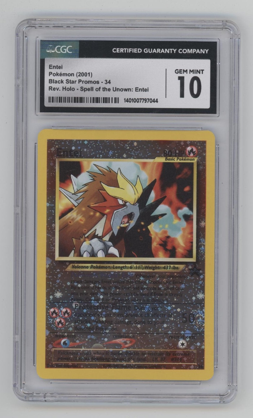 Entei Pokemon Spell of the Unown Black Star Promo Reverse Holo #34 CGC 10、Collector Store LLC Gaming、kayou