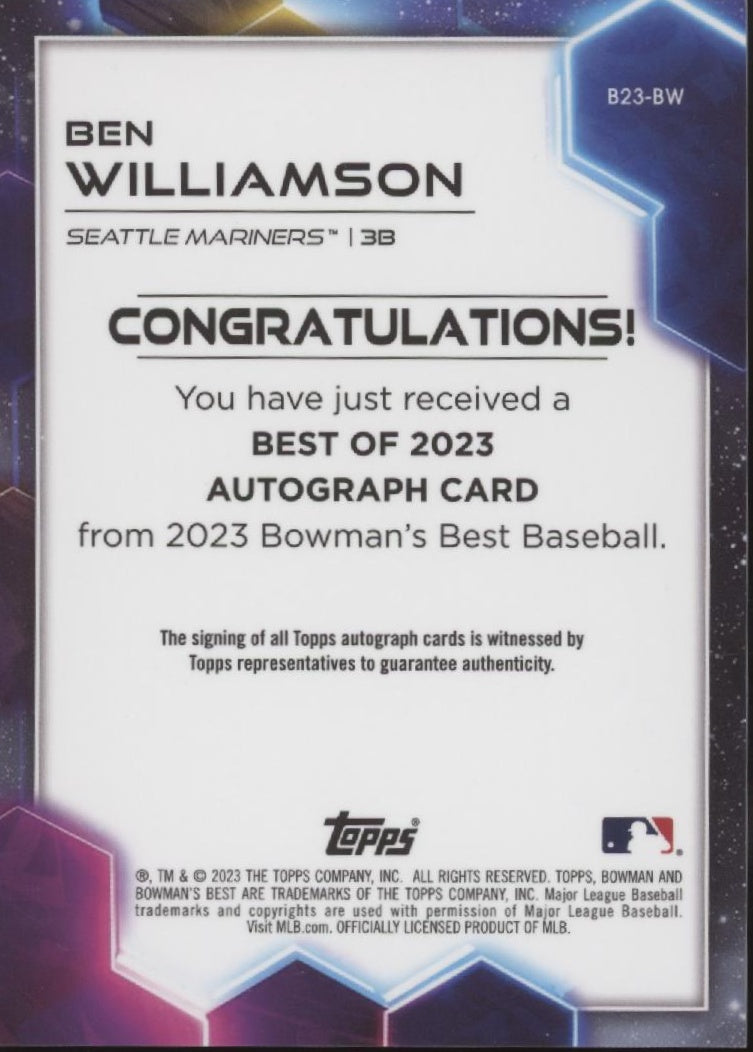 Ben Williamson 2023 Bowman's Best Blue Refractor Auto 050/150 #B23-BW、Collector Store LLC、kayou