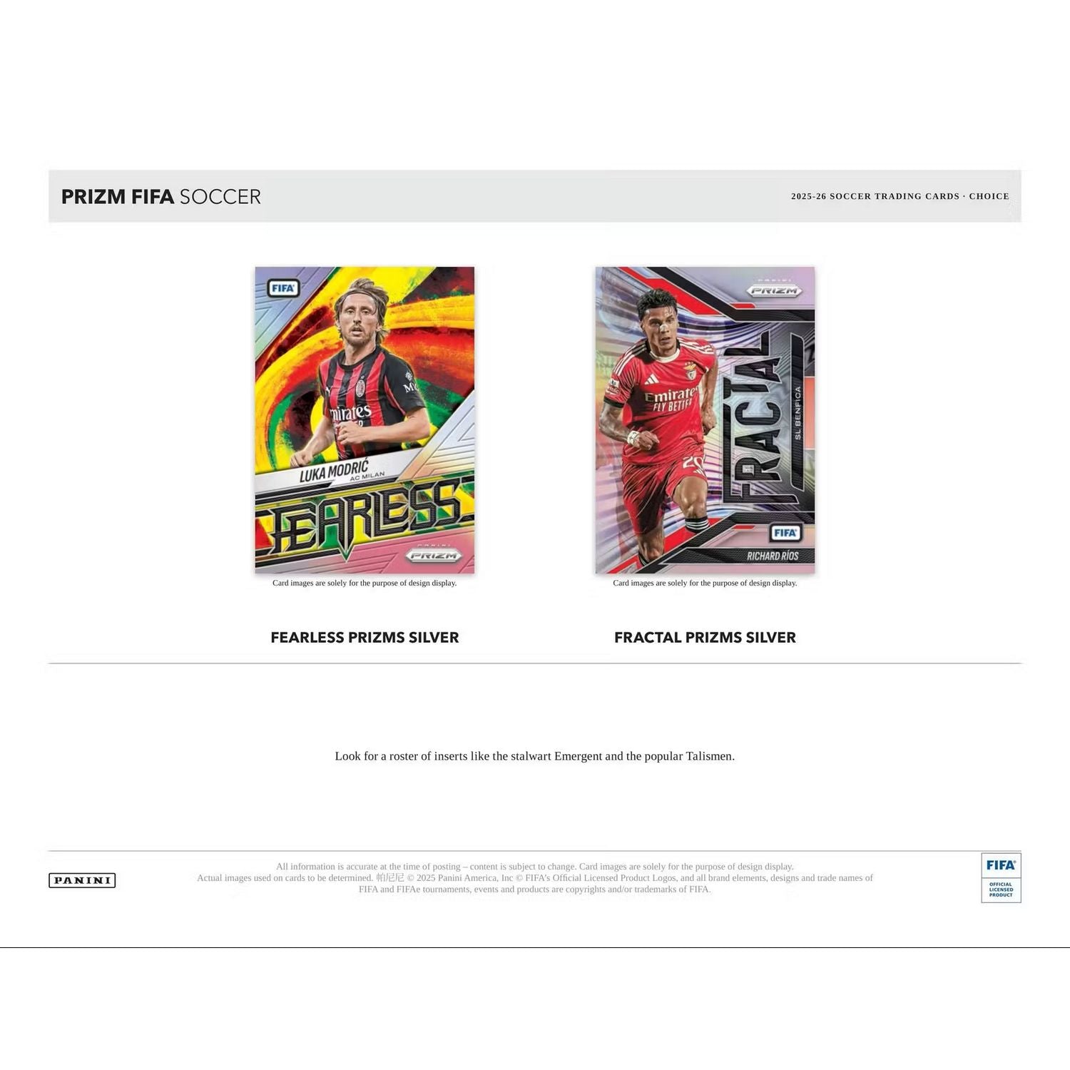 2025-26 Panini Prizm FIFA Soccer Choice Box、Panini、kayou