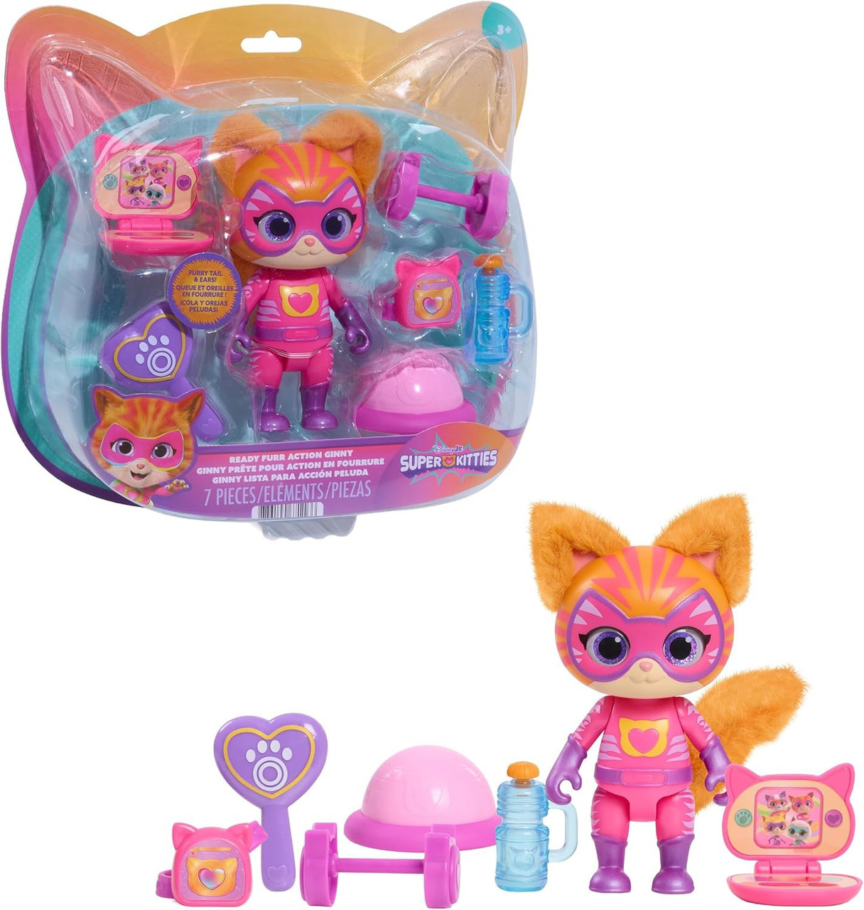 Disney Junior SuperKitties Ready Furr Action Ginny 5.5-Inch Figure Set、ToyWiz、kayou