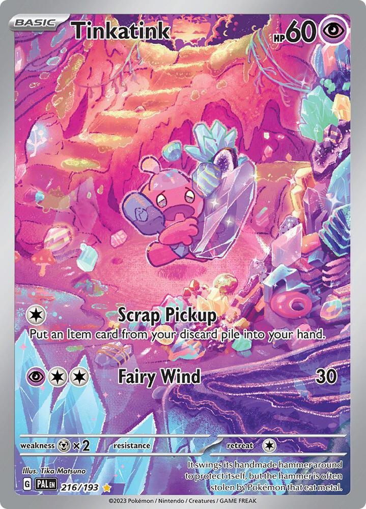 Pokemon Trading Card Game Paldea Evolved Illustration Rare Tinkatink #216 Heavily Played、ToyWiz、kayou