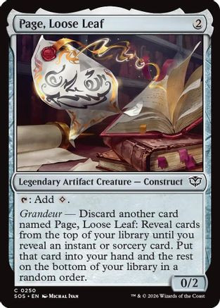 Page, Loose Leaf (SOS-250) - Secrets of Strixhaven Foil、Wizards of the Coast、kayou