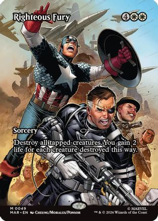 Righteous Fury (Borderless) (MAR-049) - Marvel Universe Eternal-Legal、Wizards of the Coast、kayou