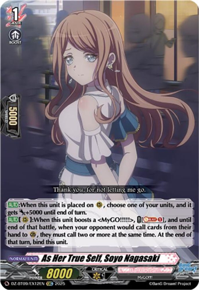 Cardfight Vanguard Trading Card Game Super Brave Detonation EXC As Her True Self, Soyo Nagasaki DZ-BT09/EX12EN、ToyWiz、kayou