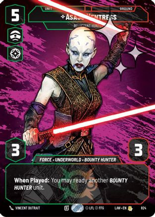 Asajj Ventress - Reluctant Hunter (Prestige Foil) (824) - A Lawless Time Foil、Fantasy Flight Games、kayou