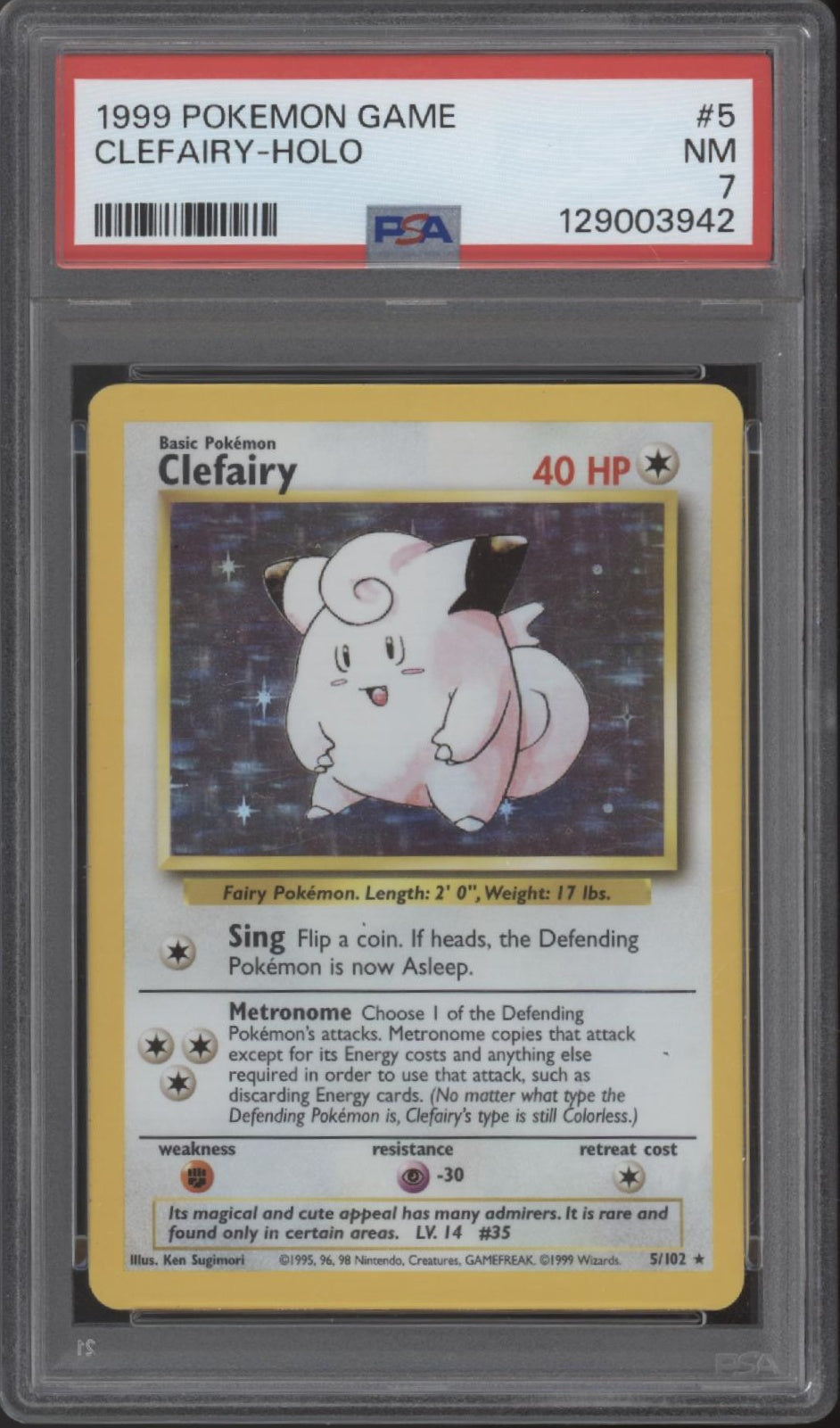 Clefairy Pokemon Base Set Holo #5 PSA 7、Collector Store LLC Gaming、kayou