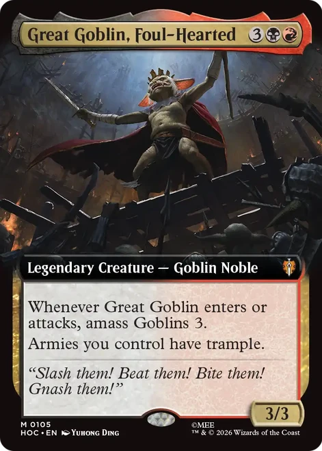 Great Goblin, Foul-Hearted (Extended Art) | The Hobbit Commander、Magic: The Gathering、kayou