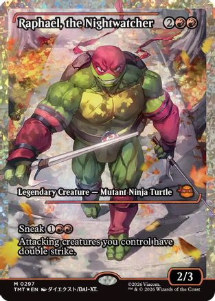 Raphael, the Nightwatcher (Showcase) (Fracture Foil) (TMT-297) - Teenage Mutant Ninja Turtles Foil、Wizards of the Coast、kayou
