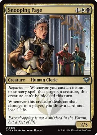 Snooping Page (SOS-227) - Secrets of Strixhaven、Wizards of the Coast、kayou