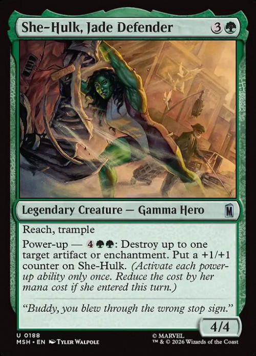 MtG Marvel Super Heroes Uncommon FOIL She-Hulk, Jade Defender #188、ToyWiz、kayou