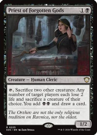 Priest of Forgotten Gods (SOC-225) - Commander: Secrets of Strixhaven、Wizards of the Coast、kayou