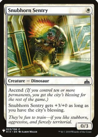 Snubhorn Sentry (LIST-023) - The List Reprints、Wizards of the Coast、kayou