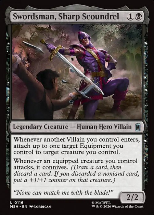 MtG Marvel Super Heroes Uncommon Swordsman, Sharp Scoundrel #116、ToyWiz、kayou