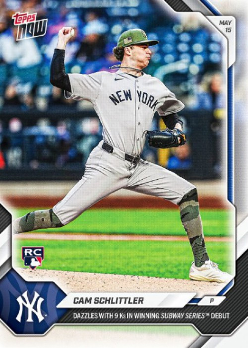 MLB New York Yankees 2026 NOW Baseball Cam Schlittler #206 Rookie Card, Dazzles with 9 K's in Winning Subway Series Debut、ToyWiz、kayou