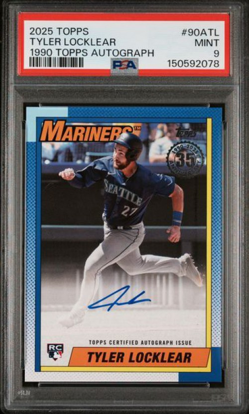 MLB 2025 Topps 1990 Tyler Locklear #90A-TL Rookie Auto PSA 9、ToyWiz、kayou