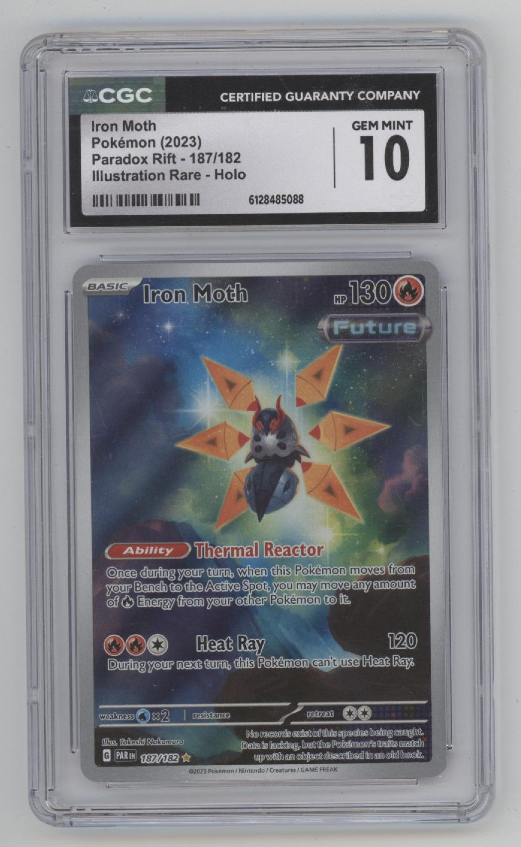 Iron Moth Pokemon Paradox Rift Illustration Rare Holo #187 CGC 10、Collector Store LLC Gaming、kayou