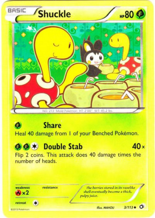 Pokemon Black & White Legendary Treasures Uncommon Shuckle #3 Reverse Holo、ToyWiz、kayou