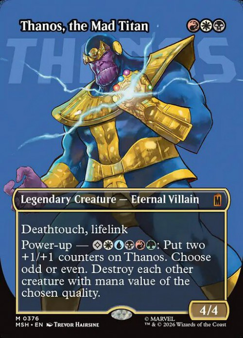 MtG Marvel Super Heroes Mythic Rare Thanos, the Mad Titan #376 Borderless Logo、ToyWiz、kayou