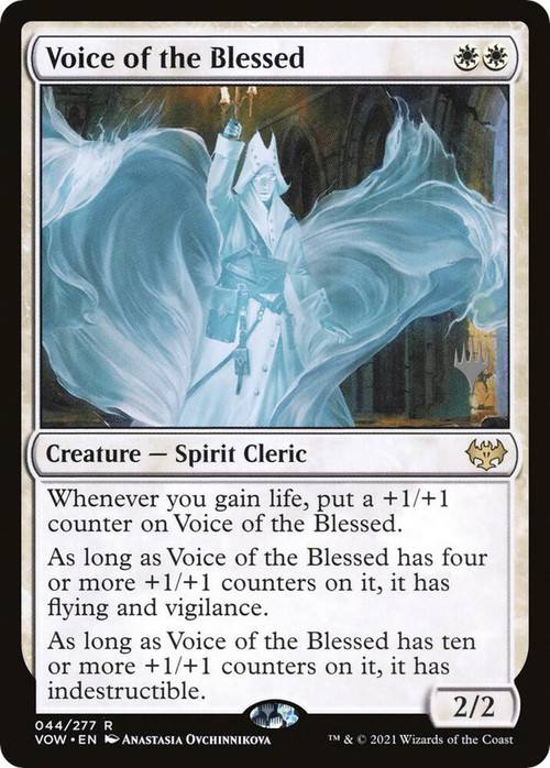 MtG Trading Card Game Innistrad: Crimson Vow Rare Voice of the Blessed #44 Promo FOIL、ToyWiz、kayou