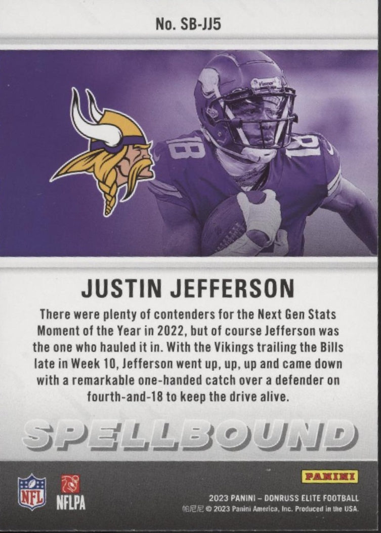 Justin Jefferson 2023 Panini Donruss Elite Spellbound 