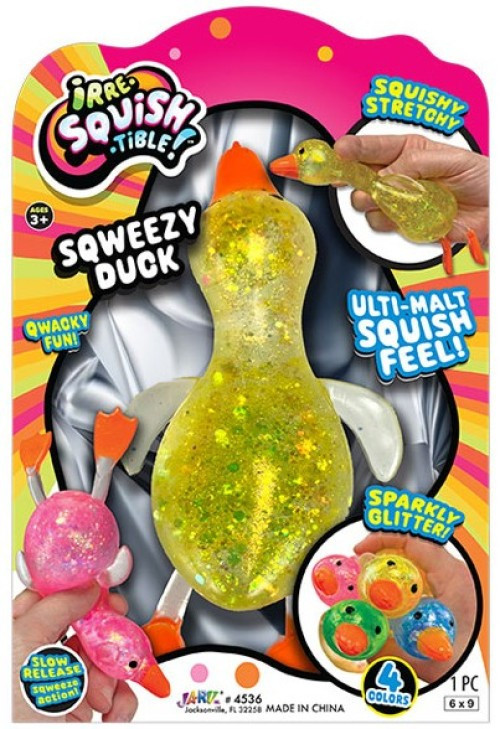 Irre-Squish-Tible! Sqweezy Duck YELLOW Squishy Toy、ToyWiz、kayou