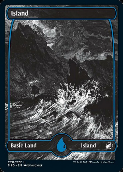 MtG Trading Card Game Innistrad: Midnight Hunt Common FOIL Island #270、ToyWiz、kayou