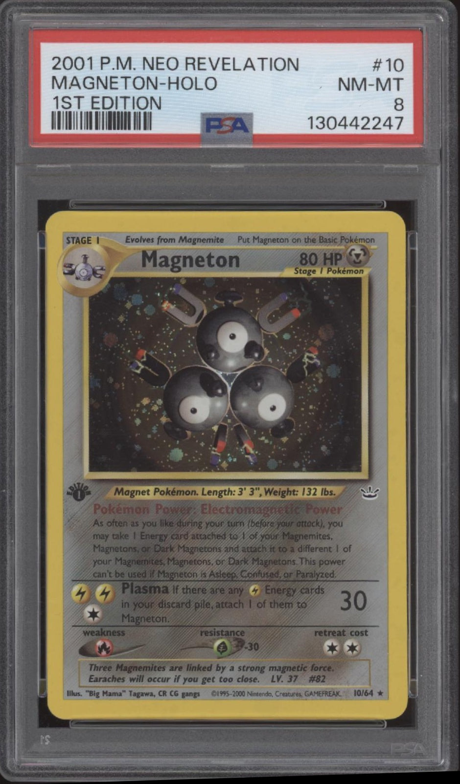 Magneton Pokemon Neo Revelation Holo 1st Edition #10 PSA 8、Collector Store LLC Gaming、kayou
