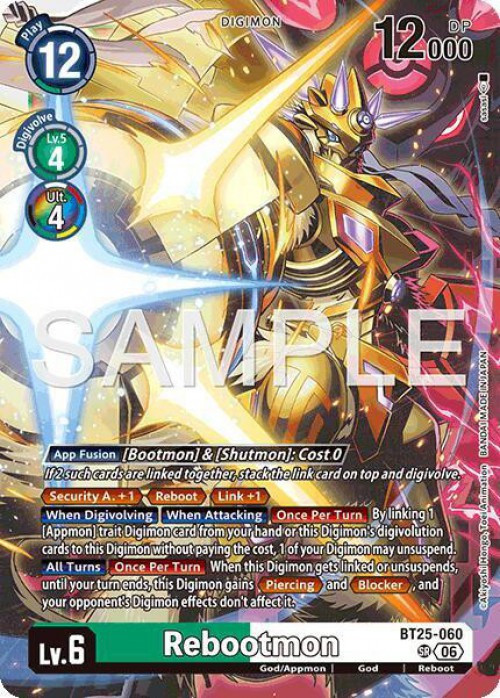 Digimon Trading Card Game Dual Revolution Super Rare Rebootmon BT25-060、ToyWiz、kayou