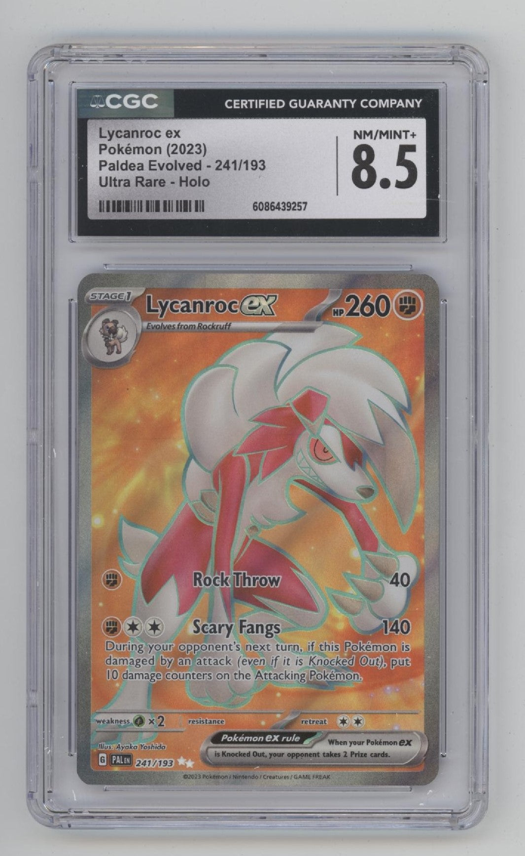 Lycanroc ex Pokemon Paldea Evolved Ultra Rare Holo #241 CGC 8.5、Collector Store LLC Gaming、kayou