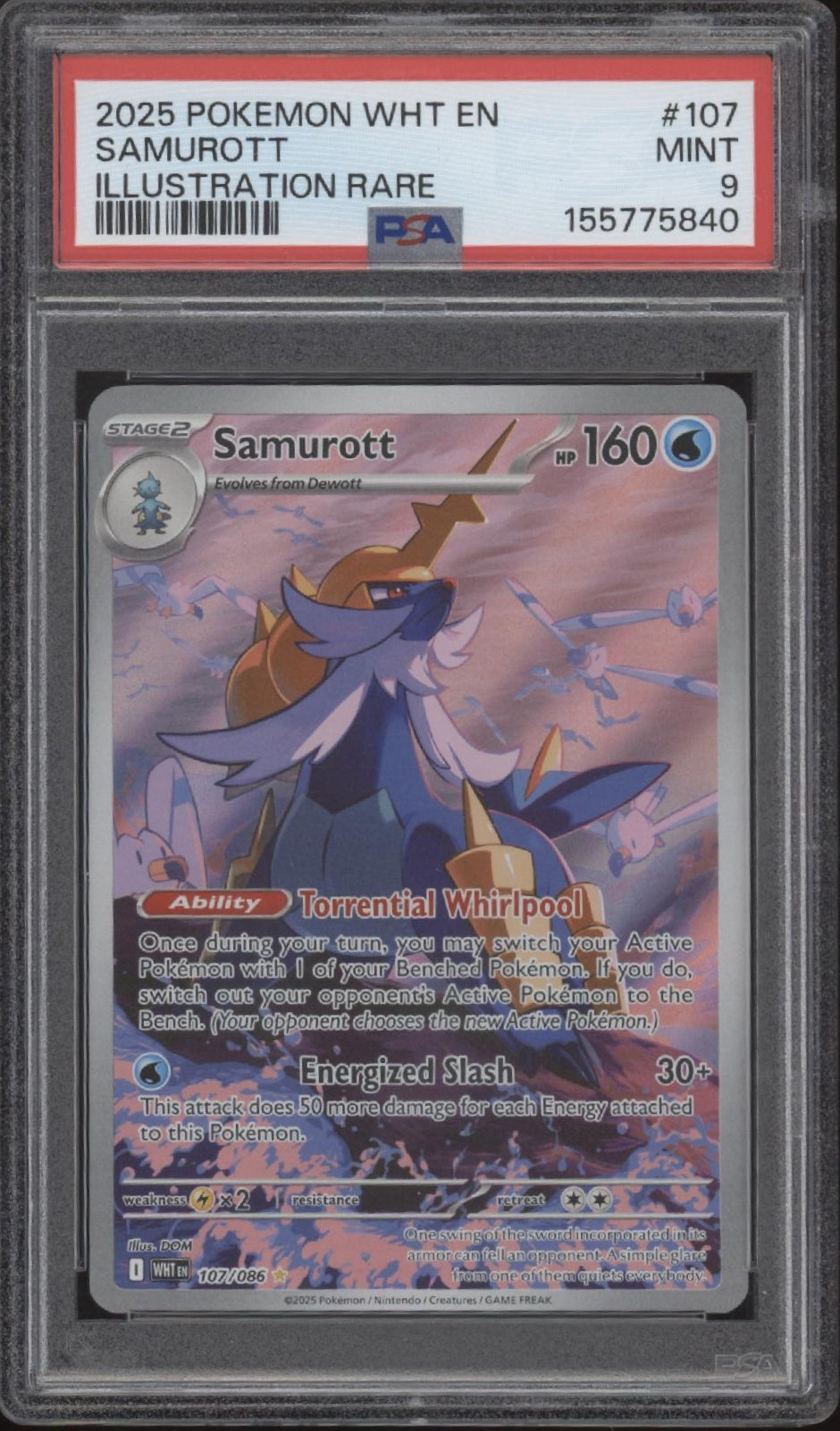 Samurott Pokemon White Flare Illustration Rare #107 PSA 9、Collector Store LLC Gaming、kayou