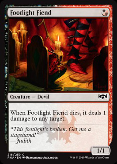 MtG Trading Card Game Ravnica Allegiance Common FOIL Footlight Fiend #216、ToyWiz、kayou