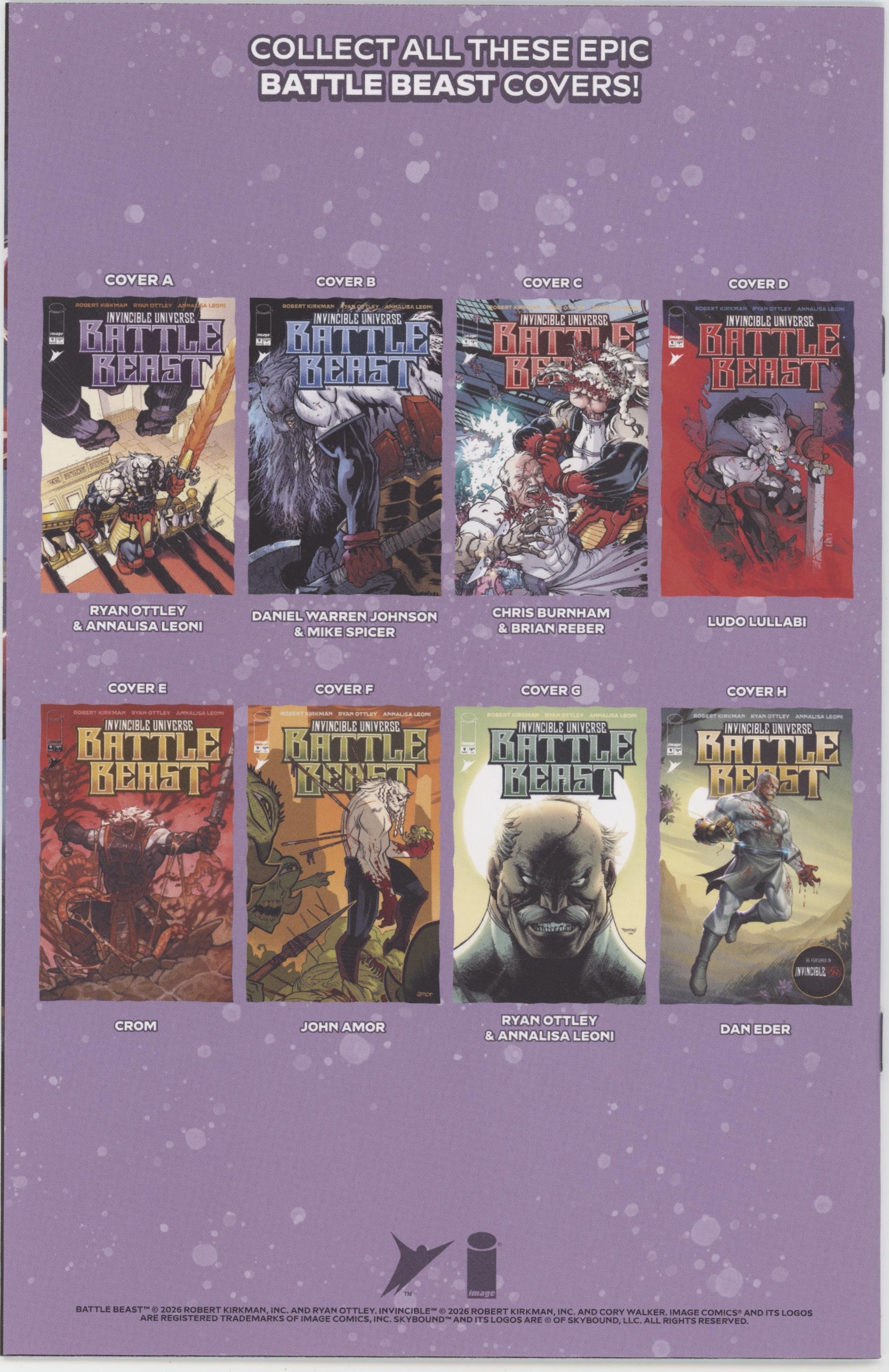 Invincible Universe Battle Beast #9 Cover C 1 in 10 Chris Burnham & Brian Reber Variant、Image Comics、kayou