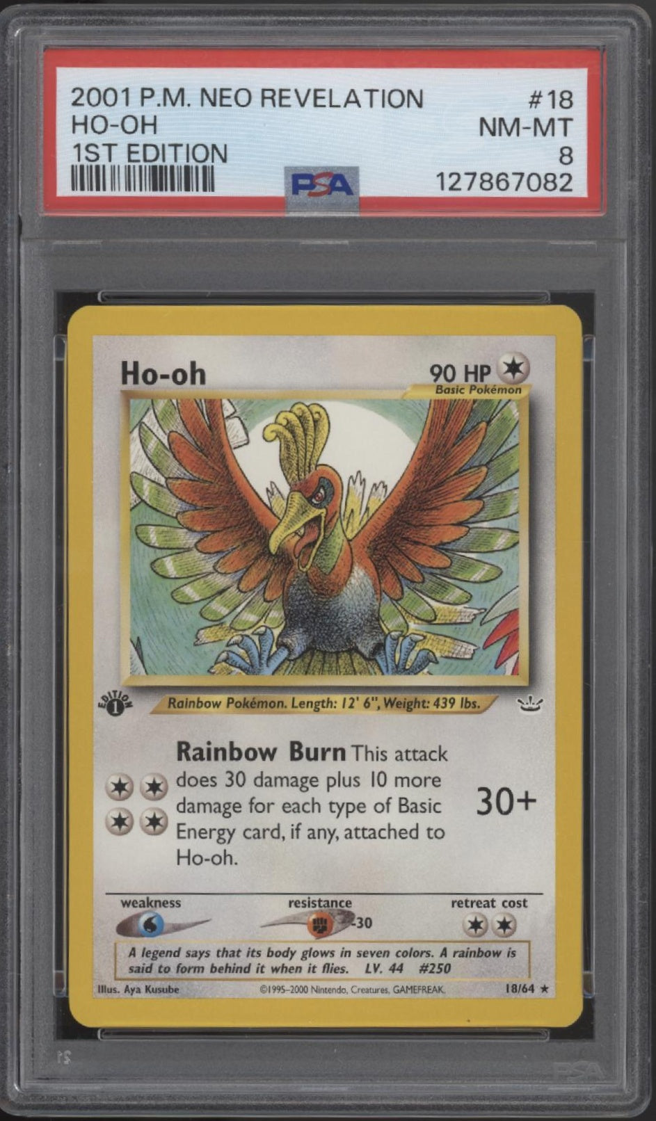 Ho-Oh Pokemon Neo Revelation 1st Edition #18 PSA 8、Collector Store LLC Gaming、kayou