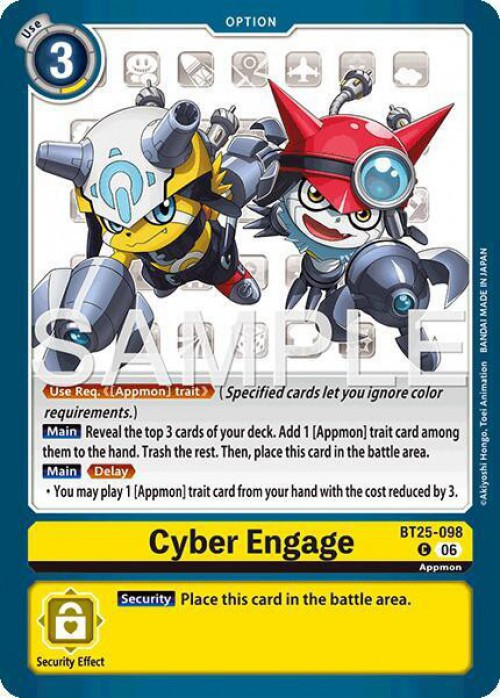 Digimon Trading Card Game Dual Revolution Common Cyber Engage BT25-098、ToyWiz、kayou
