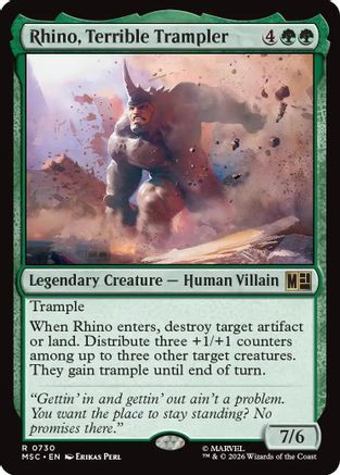 Rhino, Terrible Trampler (MSC-730) - Commander: Marvel Super Heroes Foil、Wizards of the Coast、kayou