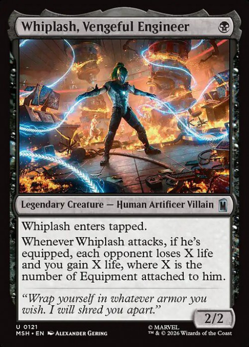 MtG Marvel Super Heroes Uncommon Whiplash, Vengeful Engineer #121、ToyWiz、kayou