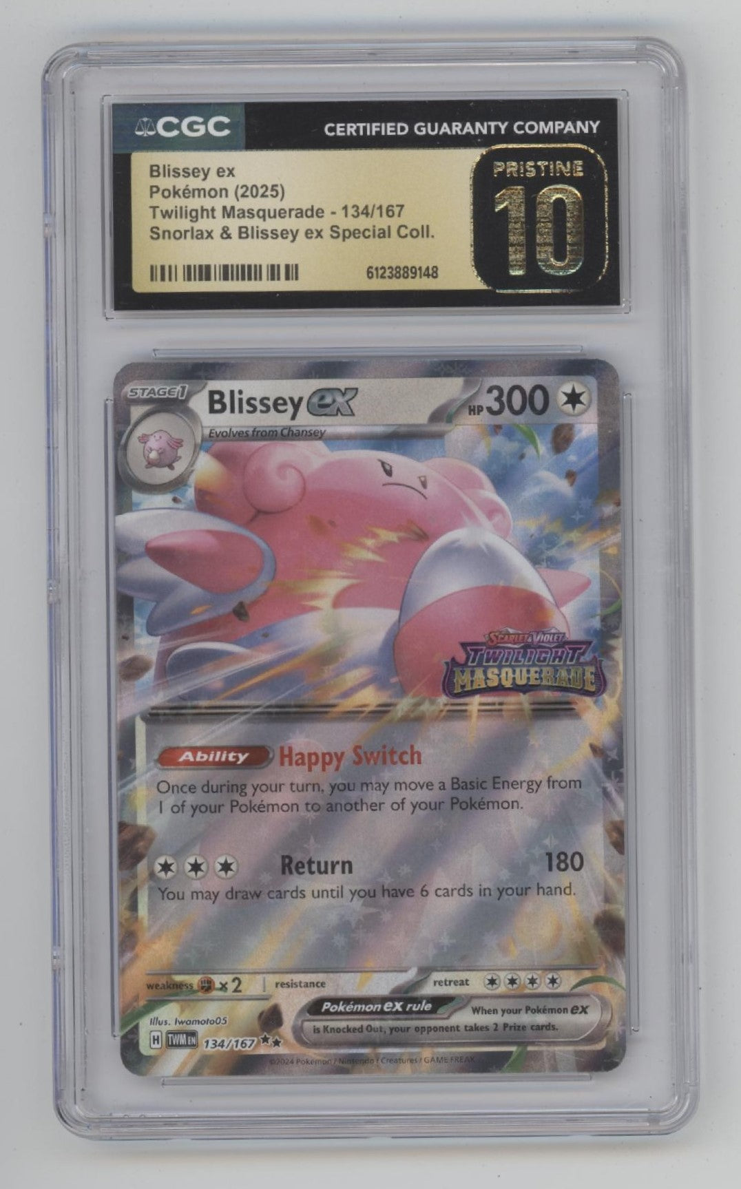 Blissey ex Pokemon Twilight Masquerade Snorlax & Blissey Coll CGC 10 Pristine、Collector Store LLC Gaming、kayou