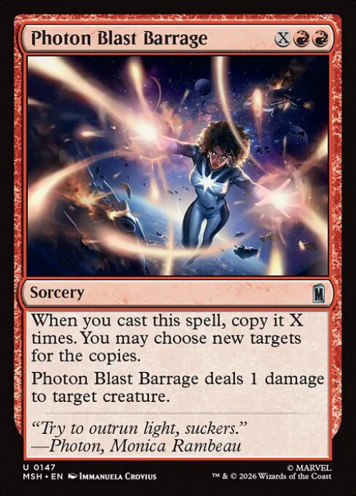 MtG Marvel Super Heroes Uncommon Photon Blast Barrage #147、ToyWiz、kayou