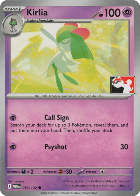 Mega Evolution 059/132 Kirlia (Prize Pack League Promo Non-Holo)、Pokemon、kayou