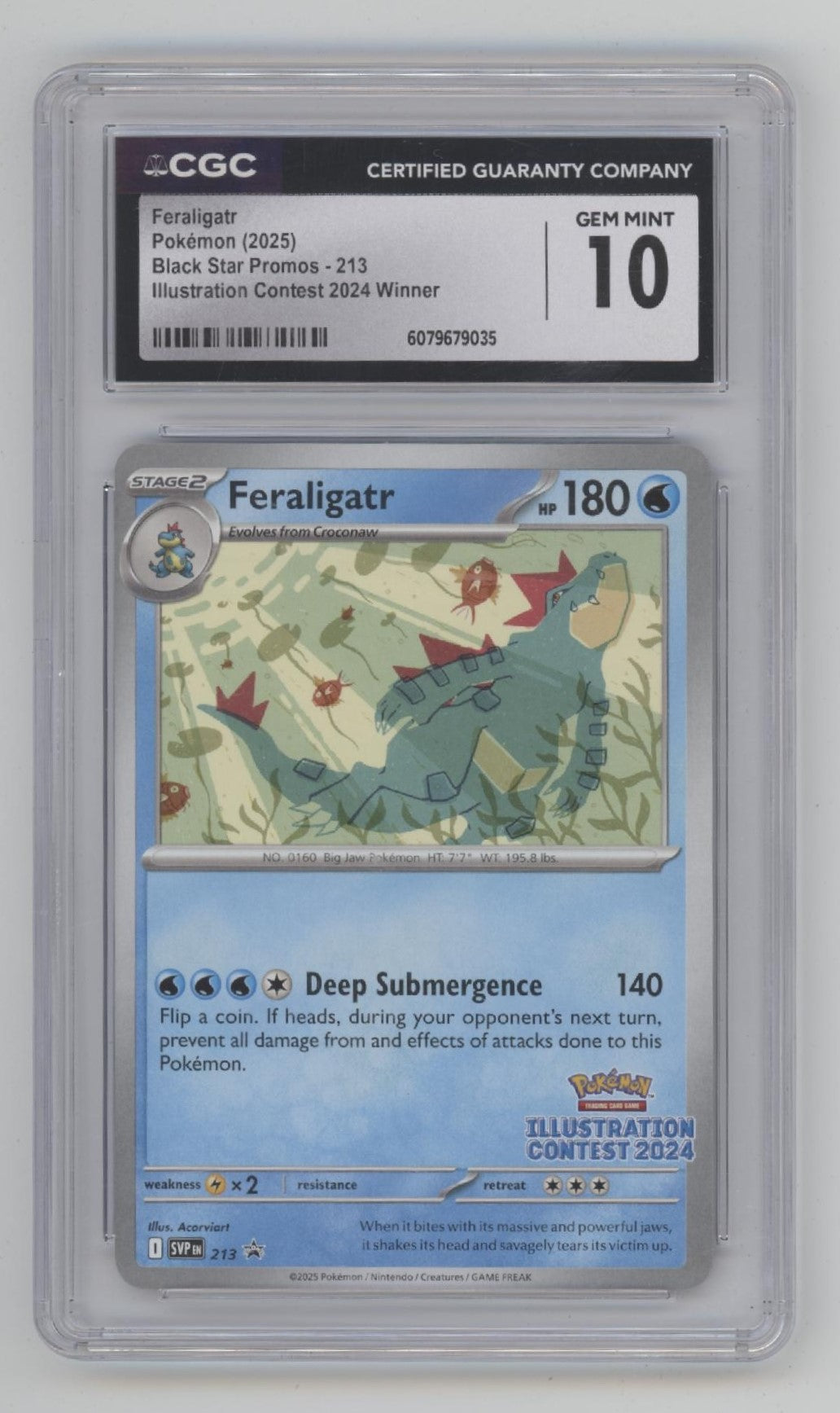 Feraligatr Pokemon Illustration Contest 2024 Winner Promo #213 CGC 10、Collector Store LLC Gaming、kayou