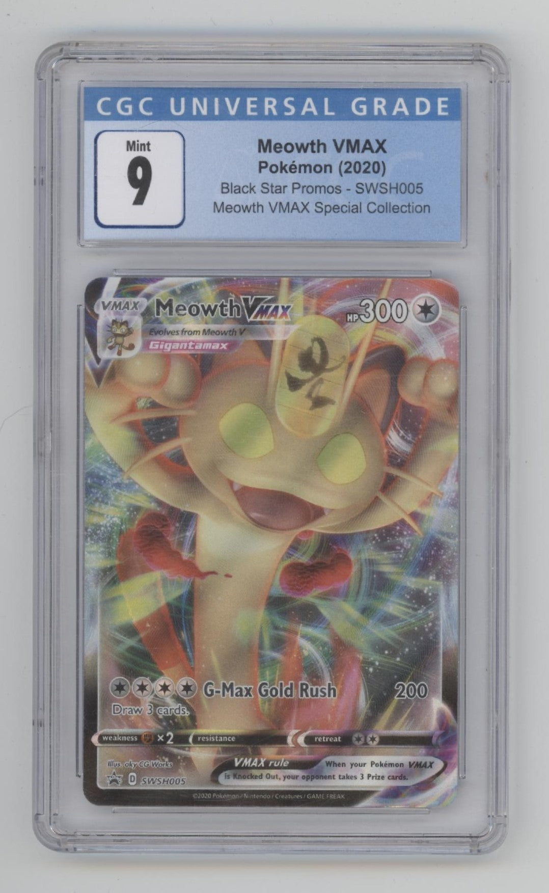 Meowth VMAX Pokemon Black Star Promo Special Collection #SWSH005 CGC 9、Collector Store LLC Gaming、kayou