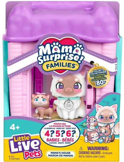 Little Live Pets Mama Surprise! Families Mama's House Ragdoll Cat Family Interactive Toy with 4, 5 OR 6 Babies、ToyWiz、kayou